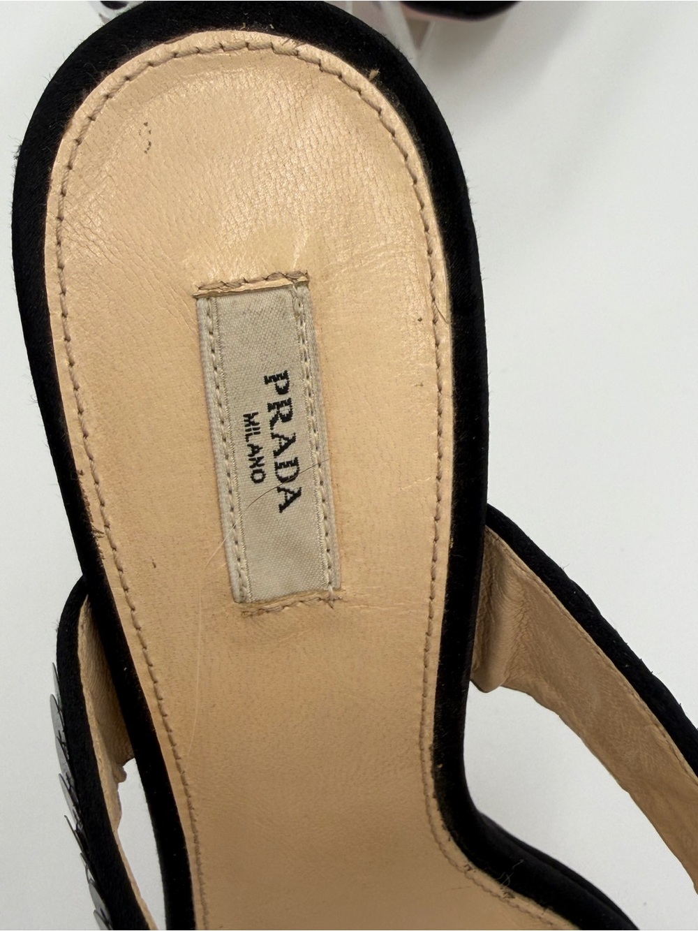 Prada Runway sequin Heels Sandals Slingback Mules 90s Size 35 US 5 New - Picture 13 of 16